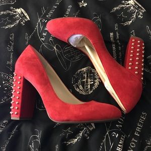 New w/o box Red Chunky Heels